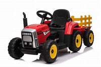 XMX 12V KIDS RIDE ON TRACTOR WITH TRAILER - RED