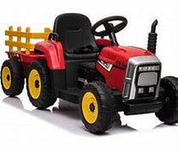 XMX 12V KIDS RIDE ON TRACTOR WITH TRAILER - RED