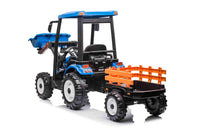 New 24v High roof kids electric ride on tractor with trailer - Blue
