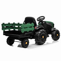 Green 12v BDM tractor with trailer