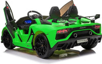 Licensed 2 seater Lamborghini SVJ 24v Drift kids ride on car - Green