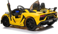 Licensed 2 seater Lamborghini SVJ 24v Drift kids ride on car - Yellow