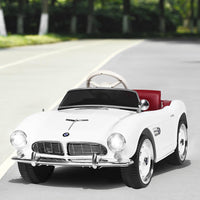 BMW Classic retro Kids 12v ride on car with remote - White