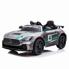 Licensed Mercedes GT4 12v in metallic Grey with Eva Wheels and Leather seat