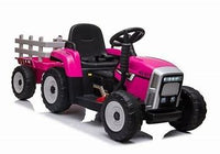 XMX 12V KIDS RIDE ON TRACTOR WITH TRAILER - PINK