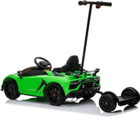 Licensed Lamborghini SVJ with Parent ride platform kids car - Green