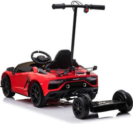 Licensed Lamborghini SVJ with Parent ride platform kids car - Red