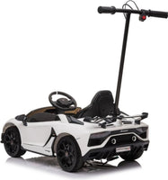 Licensed Lamborghini SVJ with Parent ride platform kids car - White