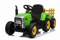 XMX 12V KIDS RIDE ON TRACTOR WITH TRAILER - GREEN