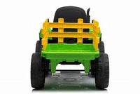 XMX 12V KIDS RIDE ON TRACTOR WITH TRAILER - GREEN