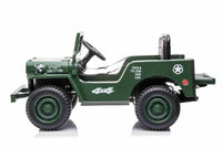 New 2022 Willys Jeep 4WD 12v single seat kids car - Army Green