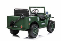 New 2022 Willys Jeep 4WD 12v single seat kids car - Army Green